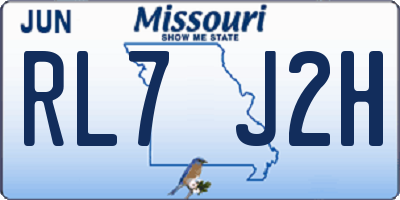 MO license plate RL7J2H