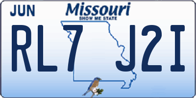 MO license plate RL7J2I