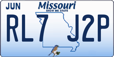 MO license plate RL7J2P