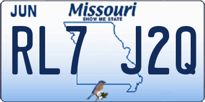 MO license plate RL7J2Q