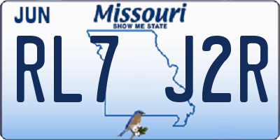 MO license plate RL7J2R