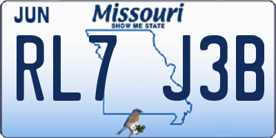 MO license plate RL7J3B