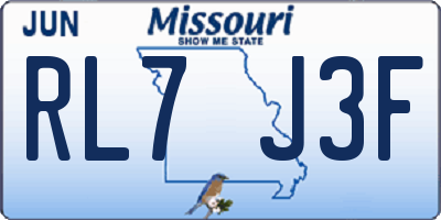 MO license plate RL7J3F