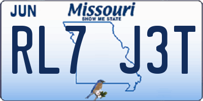 MO license plate RL7J3T