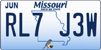 MO license plate RL7J3W