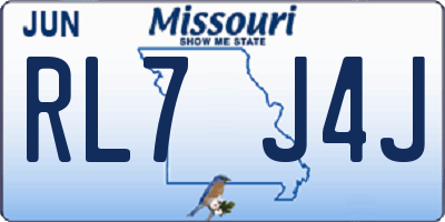 MO license plate RL7J4J