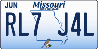 MO license plate RL7J4L