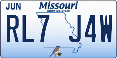 MO license plate RL7J4W