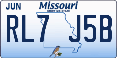 MO license plate RL7J5B