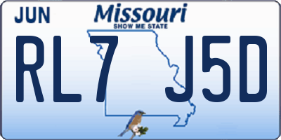 MO license plate RL7J5D