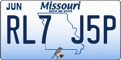 MO license plate RL7J5P