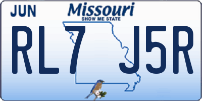 MO license plate RL7J5R