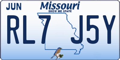 MO license plate RL7J5Y