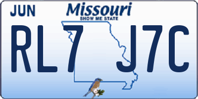 MO license plate RL7J7C