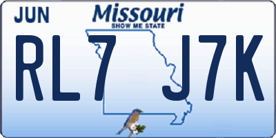 MO license plate RL7J7K
