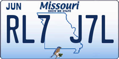 MO license plate RL7J7L