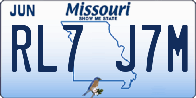 MO license plate RL7J7M