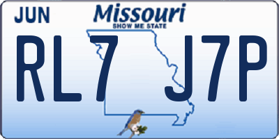 MO license plate RL7J7P
