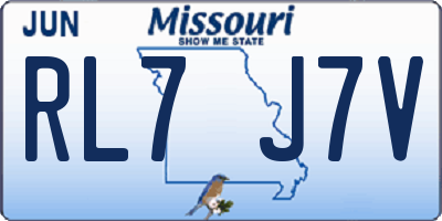 MO license plate RL7J7V