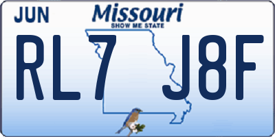 MO license plate RL7J8F