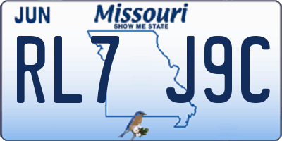 MO license plate RL7J9C