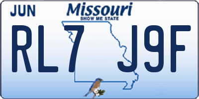 MO license plate RL7J9F