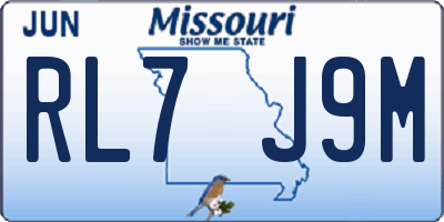 MO license plate RL7J9M