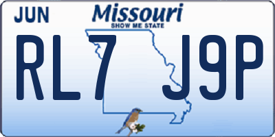 MO license plate RL7J9P