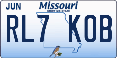 MO license plate RL7K0B