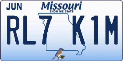 MO license plate RL7K1M