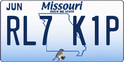 MO license plate RL7K1P