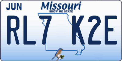 MO license plate RL7K2E