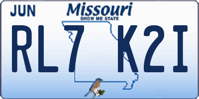 MO license plate RL7K2I