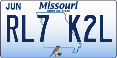 MO license plate RL7K2L