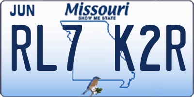 MO license plate RL7K2R