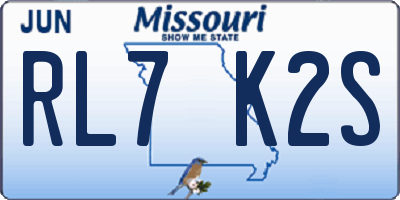 MO license plate RL7K2S