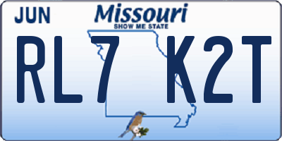 MO license plate RL7K2T
