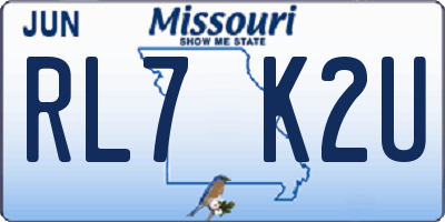MO license plate RL7K2U