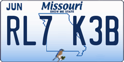 MO license plate RL7K3B