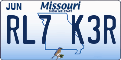 MO license plate RL7K3R