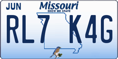 MO license plate RL7K4G