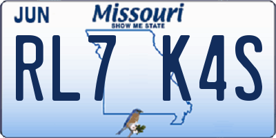 MO license plate RL7K4S