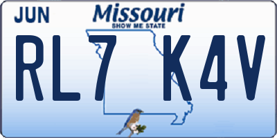 MO license plate RL7K4V
