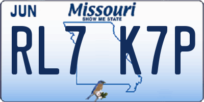 MO license plate RL7K7P