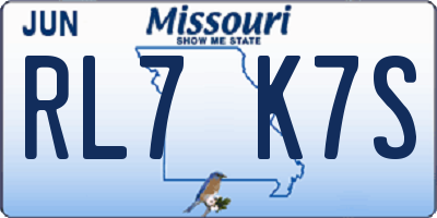MO license plate RL7K7S