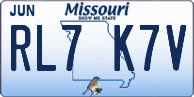 MO license plate RL7K7V