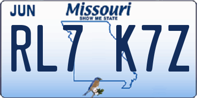 MO license plate RL7K7Z