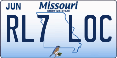MO license plate RL7L0C
