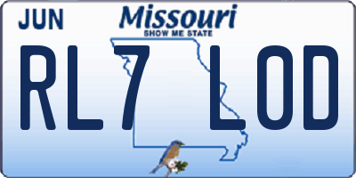 MO license plate RL7L0D