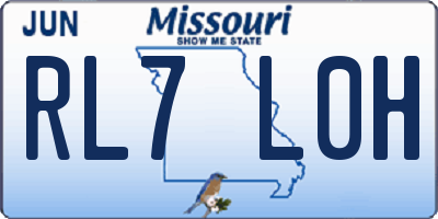 MO license plate RL7L0H